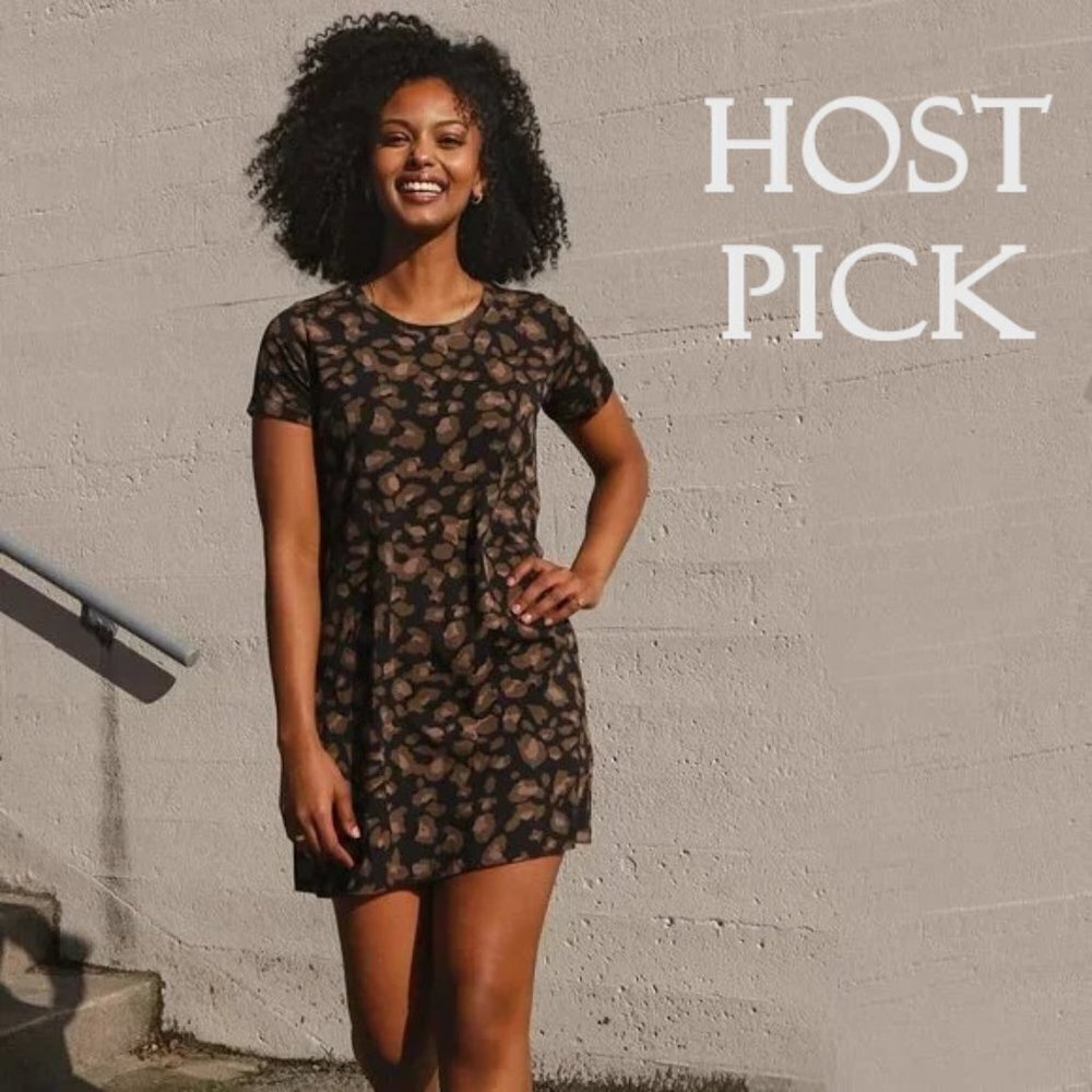 NWT Brunette the Label leopard print cotton t-shirt dress, S/M